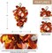 Realistic Autumn Leaves & Orange Pip Berry, Brown Velvet Ribbon, Teardrop Wreath for Modern Fall Decor, Front Door, Window or Thanksgiving Mantle